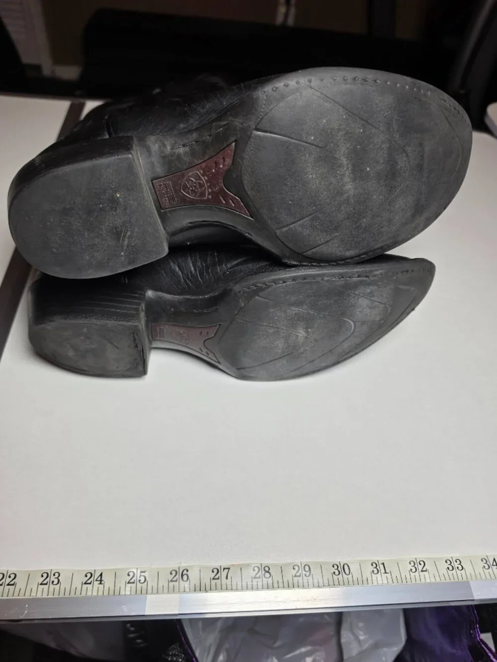 Ariat Mens Heritage Western R Toe Black Deertan Leather Cowboy Boots Sz 10.5 D